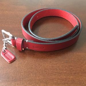 COACH cowhide leather belt - Dark Red